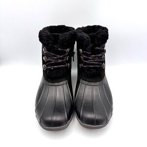 Sperry Black Winter Rain Boots Duck Design